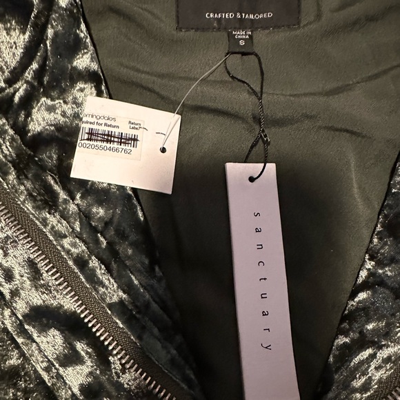 Sanctuary Velvet Feel Olive Green Women's Jacket. Heartbreaker. Small NWT - Picture 4 of 12